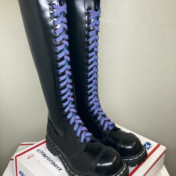 Vintage Steel Toe 20-eye Gripfast England Womens US 8.5 nps grinders dr. martens - Picture 4 of 16